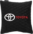 Подушка EVAtech 30 х 30 см Toyota Чорна з чорною ниткою (SPSALMRBBV031)