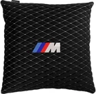 Подушка EVAtech 40 х 40 см BMW M Чорна з білою ниткою (SPBALMRBWV006)