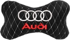 Подушка на підголовник EVAtech 27 х 16 см Audi Чорна з білою ниткою (SPALMRBWV003)