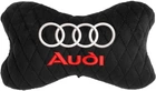 Подушка на підголовник EVAtech 27 х 16 см Audi Чорна з чорною ниткою (SPALMRBBV003)