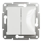 Двухклавишный переключатель без рамки Asfora Schneider Electric белый EPH0670121