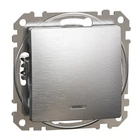 Выключатель одноклавишный с синей LED подсветкой матовый алюминий Sedna Design & Element SDD170101L