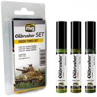 Zestaw farb Ammo Oilbrusher Set - Green Tones 3 szt (8432074075028)