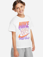 Koszulka dziewczęca młodzieżowa bawełniana Nike Sportswear FZ5556-100 XL (158-170 cm) Biąla