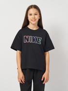 Koszulka dziewczęca młodzieżowa bawełniana Nike Sportswear Essential FZ5561-010 L (147-158 cm) Czarna