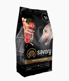 Сухий корм для собак всіх порід Savory зі свіжим м'ясом качки та кроликом