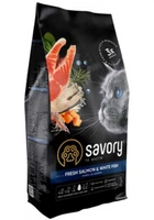 Корм для длинношерстных кошек Savory со свежим лососем и белой рыбой