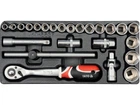 Вклад в инструментальный шкаф, набор головок 1/2" М10-32 мм, 24 шт. YATO (YT-5537)