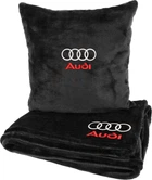 Подушка и плед в авто EVAtech из махры M для Audi черные (MBLMPSMBV003)