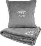 Подушка и плед в авто EVAtech из махры M для Audi серые (MBLMPSMGV095)