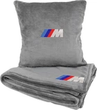 Подушка и плед в авто EVAtech из махры M для BMW M серые (MBLMPSMGV006)