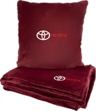 Подушка та плед в авто EVAtech із махри M для Toyota червоні (MBLMPSMRV031)