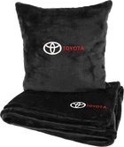 Подушка и плед в авто EVAtech из махры S для Toyota черные (MBLMPSSBV031)