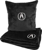 Подушка и плед в авто EVAtech из махры M для Acura черные (MBLMPSMBV045)