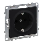 Розетка Legrand SUNO 2К+З 16А 250В винтовые клеммы Черная (721425)