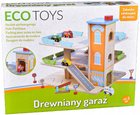 Drewniany zestaw do zabawy EcoToys Garaż tor z windą + autka (5905817004249)