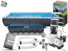 Каркасный бассейн Intex 26364 фильтр-насос, лестница, тент, подстилка 732х366х132 см 31805 л