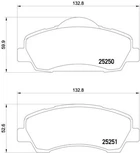 Комплект гальмівних колодок CITROËN C4, PEUGEOT 308, PEUGEOT 301, BREMBO (P61113)