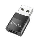 Перехідник Hoco UA17 USB Male to Type-C female USB2.0 adapter Колір Чорний
