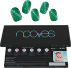 Штучні нігті Nooves Jade Glass Premium Glam Cat Eye Green 20 шт (8436613950500)