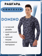 Рашгард лонгслів чоловічий Domino TC210-4 (поліестер, спандекс, L, чорний-білий)