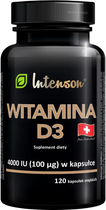 Харчова добавка Intenson Witamina D3 4000 IU 120 капсул (5905454131827)