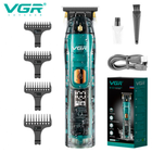 Триммер для бороды и стрижки VGR V-961 Прозрачный с LED-дисплеем (открытый ножевой блок) (52782)