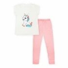 Пижама детская хлопковая для девочки футболка + брюки GABBI PGD-22-6 My pony Молочный на рост 128 (13191)