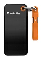 Кишеньковий накопичувач Verbatim Pocket SSD 1ТБ з брелком і кріпленням для кабелю чорний/помаранчевий (32193)