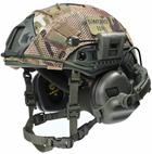 Балістичний шолом каска FAST Helmet NIJ IIIA олива + Тактичні навушники M31+ ліхтарик