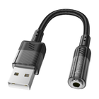 Перехідник Aux Hoco LS37 Spirit 2in1 transparent externá sound card USB to 3.5mm сірий