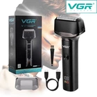 Акумуляторна електробритва для гоління обличчя з USB та IPX5 VGR V-371 Pro Чорний + Щіточка для очищення