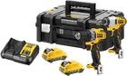 Набір з двох інструментів безщіткових DeWALT 12 В XR Li-lon, 3 А·год, валіза, 2 акумулятори та зарядний пристрій (DCK2110L2T)