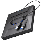 Многофункциональный внешний дисковод для компьютера, ноутбука Addap EDB03, USB 3.0+Type C / оптический дископривод, считыватель CD-RW, DVD-RW, DVD-RAM, DVD-ROM