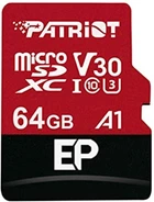 Карта пам'яті MicroSDXC 64GB UHS-I/U3 Class 10 Patriot EP A1 R90/W80MB/s + SD-adapter (PEF64GEP31MCX)