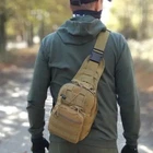 Якісна тактична сумка, укріплена чоловіча сумка, рюкзак тактична слінг. Колір: койот