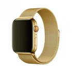 Металический ремешок для Apple Watch миланская петля Milanese loop 42/44/45/49 mm золото