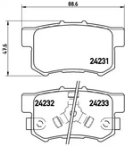 Комплект гальмівних колодок, дискове гальмо HONDA STEPWGN, BREMBO (P28051)