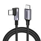 Кабель UGREEN US255 USB-C to USB-C 90˚ 60W QC4.0 PD3.0 3A 2m Black/Gray (50125)