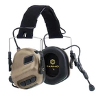 Тактические активные наушники EARMOR M32H с микрофоном с шумоподавлением для стрельбы баллистические койот