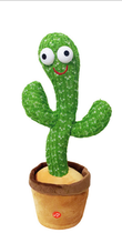 Говорящий танцующий кактус с подсветкой Dancing Cactus TikTok 32 см на аккумуляторе, поющий, повторюшка