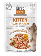 Влажный корм для котят Brit Care Fillets in Gravy Savory Salmon Kitten в соусе с лососем 85 г
