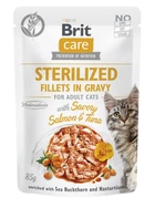 Влажный корм для кошек Brit Care Cat Sterilized филе в соусе с лососем и тунцом 85 г