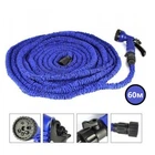 Шланг для полива Magic Hose, садовый шланг с распылителем растягивается при подключении к крану 45м синий