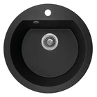 Мийка гранітна Laveo DAFNE 1 чаша 51см з сифоном чорна кругла SBD_780T