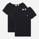Zestaw koszulek damskich bawełniany 2 szt Levi's Crewneck 74856-0006 XS Czarny (5400898232203)