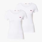 Zestaw koszulek damskich bawełnianych Levi's 74856-0015 S 2 szt Biały