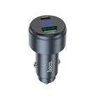 Автомобільний зарядний пристрій HOCO Z57B Glorious 63W dual-port digital display PD45W+QC3.0 car charger Metal Gray