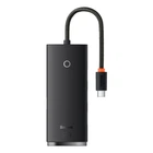 USB Hub Baseus Lite 4-in-1 Type-C to USB3.0*4 + Type-C Чорний (WKQX030301)