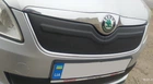 Skoda Fabia (2011-2014) матовая зимняя накладка на верхнюю решетку
